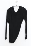 Marc Le Bihan Asymmetric Long Sleeve Top with Tie Shoulders 2861 MLB-2861-HEI Black